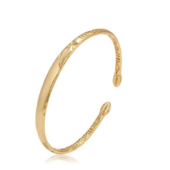 Gold Indian Bangle Bracelet 14k Gold Plated - Picture 4 of 10